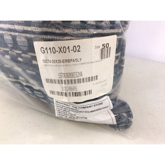 The Company Store Square Decorative Pillow 20 Inches New X 2 - Picture 5 of 6